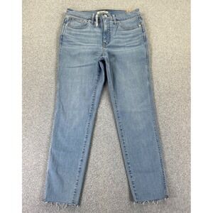 Madewell 10" High-Rise Skinny Crop Jeans Size 29 Blue Light Wash Raw Hem NWT